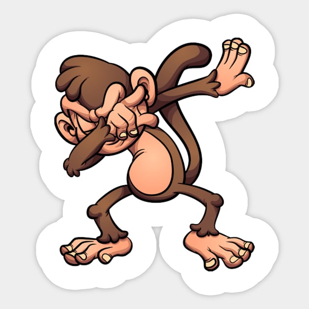 dabbing monkey Sticker by hatem